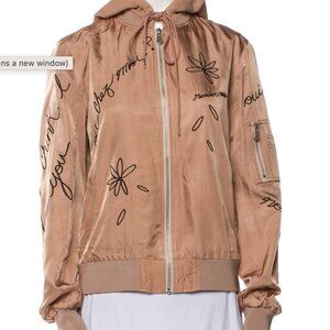 Cinq a Sept Pink Bomber Jacket w/ Hood, Medium